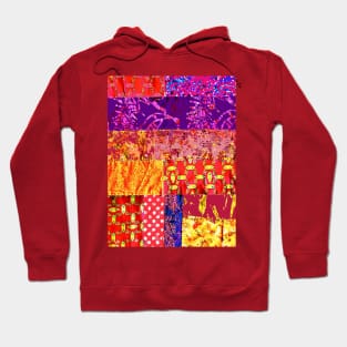 Bright red quilt, graphic design Hoodie